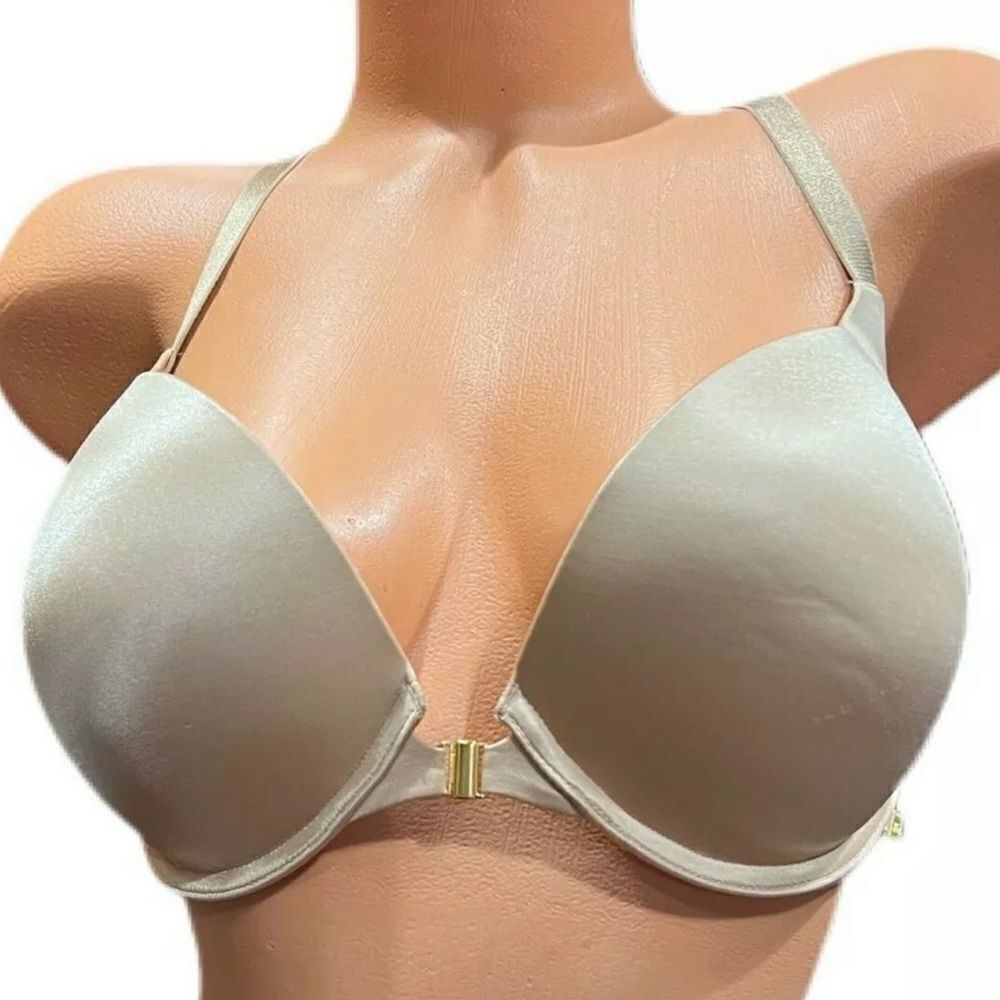 Victoria’s Secret Very sexy Strappy back Push up Padded Satiny bra beige 32DDD